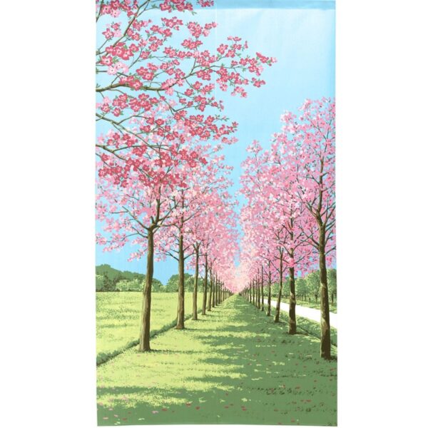 Cherry Blossom Boulevard Japanese Noren