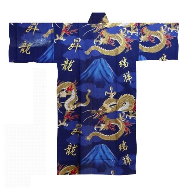 Golden Dragon and Mt. Fuji Blue Happi Coat