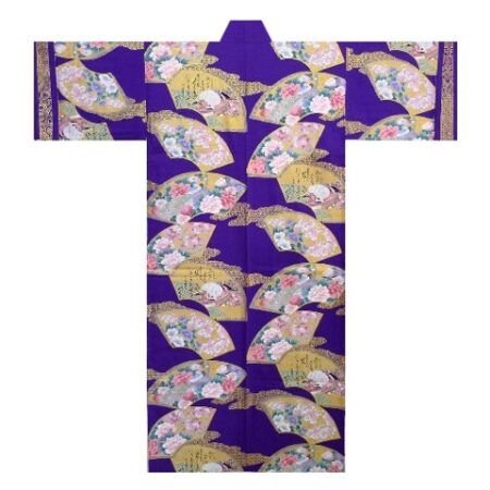 Golden Fans Purple Kimono