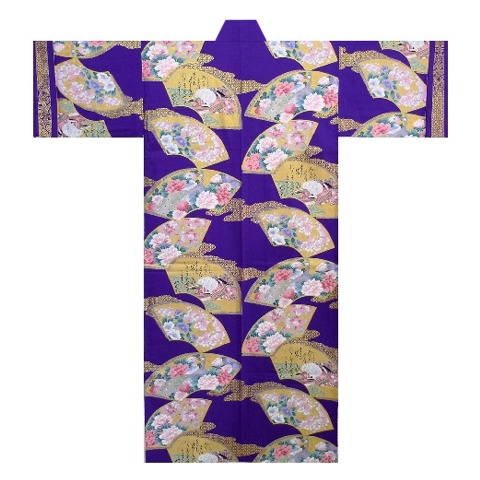 Golden Fans Purple Kimono