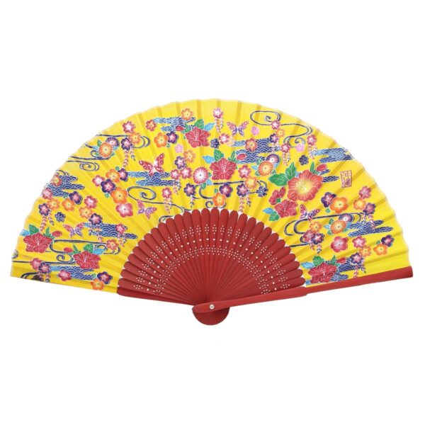 Okinawan Style Silk Folding Hand Fan