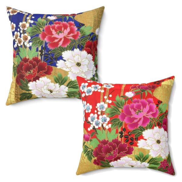 Red and Blue Kimono Two in One Throw Pillow