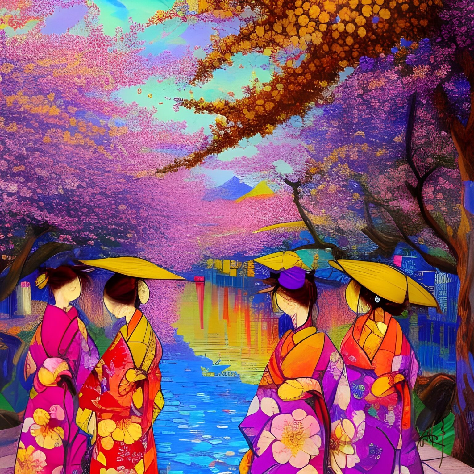 river-walk-mixed-media-japanesestyle