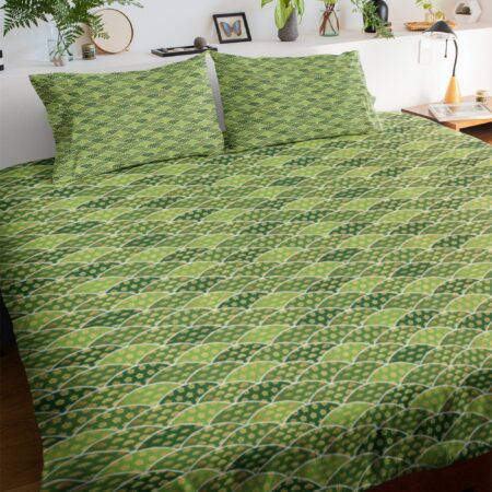 Green Pattern Waves Custom Comforter
