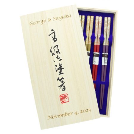Personalized Golden Cranes Japanese Chopstick Set